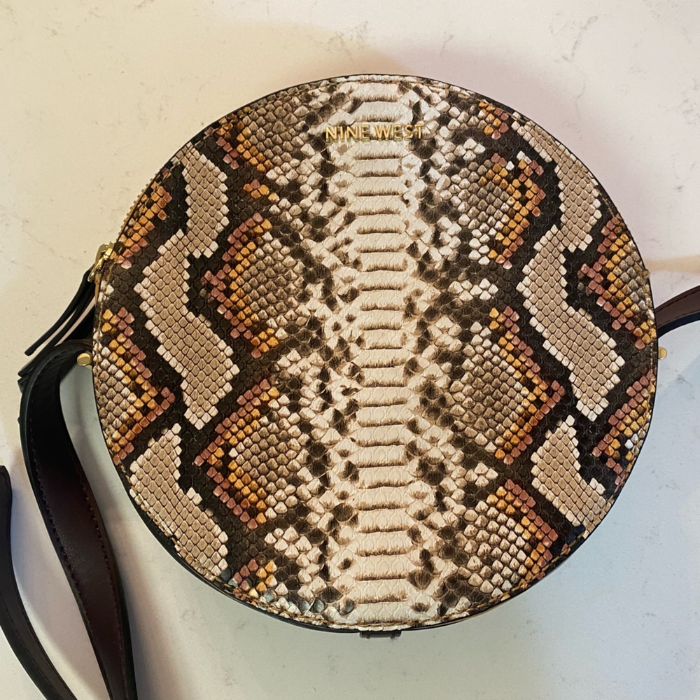 Nine West snakeskin circle round purse